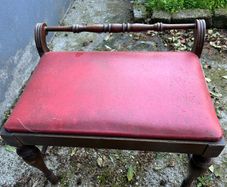 Vintage Wooden Piano / Dressing Stool