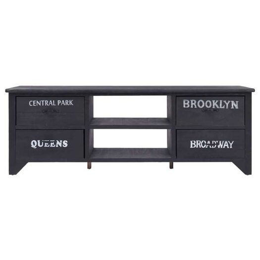 TV Cabinet Black 115x30x40 cm Wood