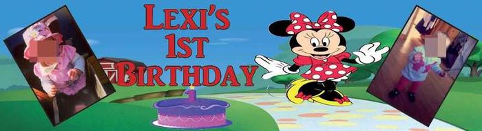 Personalised Minnie Mouse Birthday Party banner