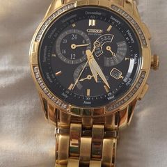 Citizen Calendrier Diamond 44mm Black Dial Eco-Drive Gold