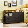 Black Chest of Drawers Bedroom, with LED Light trip with 10 Adjustable Colors and 2 USB and 2 AC Outlets Image 4
