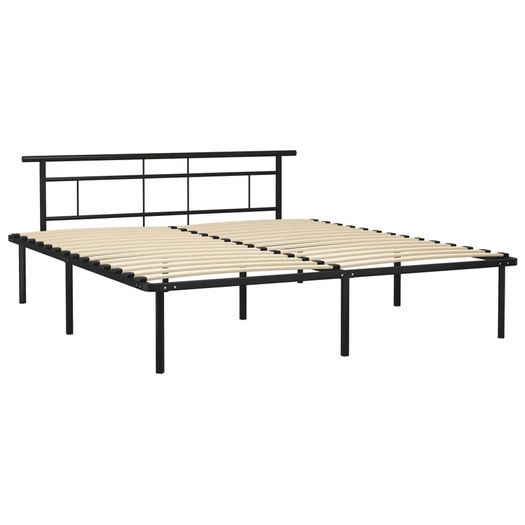 Bed Frame Black Metal 200x200 cm