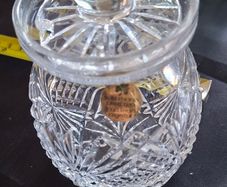 Beautiful Crystal Preserve Jam or Honey Jar with Lid, Postage Available