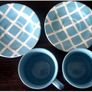 John Tams Vintage 1960's Cups, Checked Saucers and Side Plates ( 6 pieces altogether) Image 9