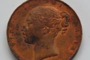 1845 Victoria Farthing Copper rare year