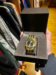 GUCCI  Gold Bracelet Stainless Steel Black Dial   Ladies Watch