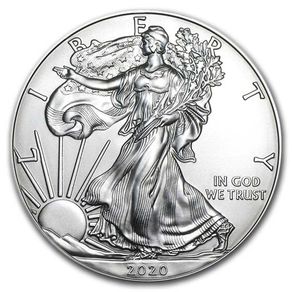 2020 USA 1 Dollar 1 oz Silver Bullion Coin - American Eagle BU (In Capsule)