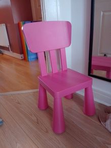 ikea kids pink plastic chair