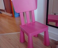 ikea kids pink plastic chair