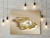 Liverpool logo in gold printed picture on pvc foamex board