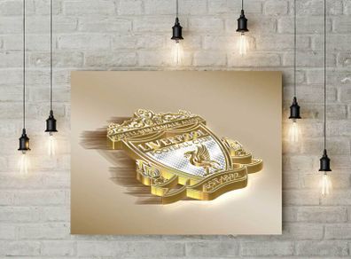 Liverpool logo in gold printed picture on pvc foamex board
