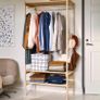 Open wardrobe KRONOREN IKEA wood shelf unit Image 3