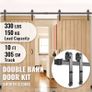 Sliding door kit  Barn Door Hardware Kit Barn Door Kit 10 FT Carbon Steel for Double Doors Image 2