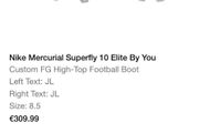 Custom Nike by you football boots with receipts size uk 8.5