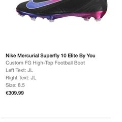 Custom Nike by you football boots with receipts size uk 8.5