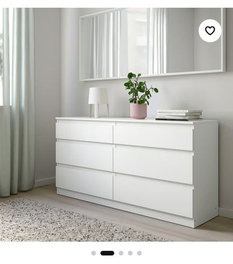 White 6 Drawer Chest of Drawers Excellent Condition