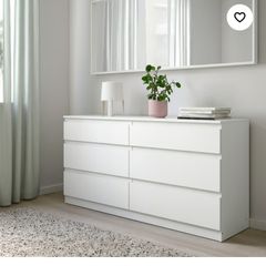 White 6 Drawer Chest of Drawers Excellent Condition