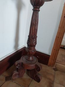 wooden tall candle stand