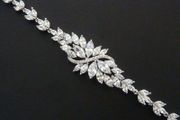 Art Deco Vintage Style Wedding Bridal Crystal Silver Bracelet