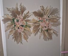 pampas and flower arrangement