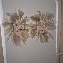 pampas and flower arrangement