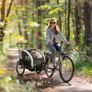 2in1 Kids Bike Trailer Stroller with 5Point Harness Safety Flag Wind Cover Black Image 4