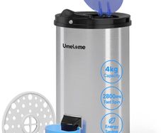 Spin Dryer 4kg by Umelome, Energy&Power Saving Spinner 2800 RPM Clothes Dryer, Energy Efficiency Class: A+++, Gravity Drain dryer, Silvery