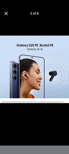 Samsung Galaxy S25 FE, AI Smartphone, Slim 7.4mm Frame, 6.7" FHD Display, 50MP Camera, Exynos 2400, 128 or 256GB Storage, 8GB Memory, 4900 mAh Battery, Navy, 3 Year Extended Warranty (UK Version)