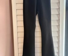 Zara Black Flared Leggings with Bow Detail Hem