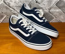 Vans Off The Wall Ward Boys Navy Canvas Trainers UK5 EUR38