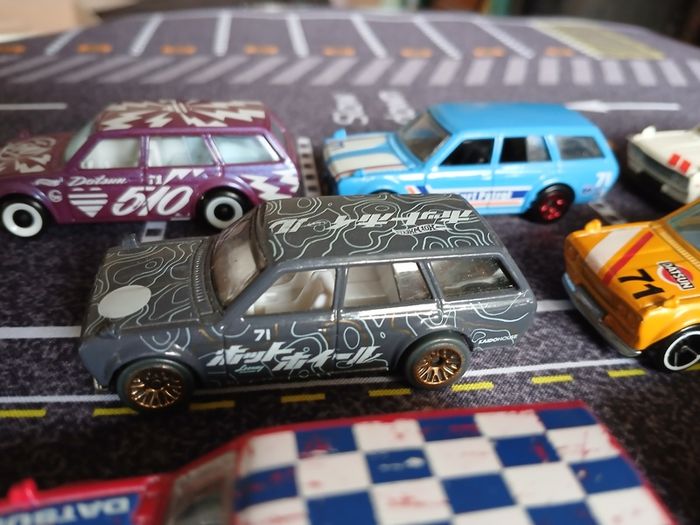 1/64 Hot Wheels Datsun 510 Wagon Lot x 7, Mystery Models, 5 Pack Loose Vgc