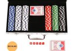 Texas Hold'em Poker Set - 300 Piece Set in Aluminium Case with 11.5g Heavyweight Poker Chips 2 Decks of Playing Cards Dealer Big Blind and Small Blind Buttons and 5 Dice (FREE POSTAGE)