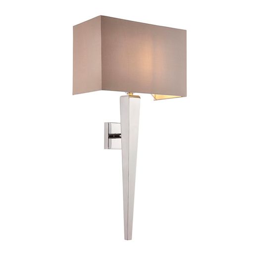 Wall Light with Silk Faux Shade Grey