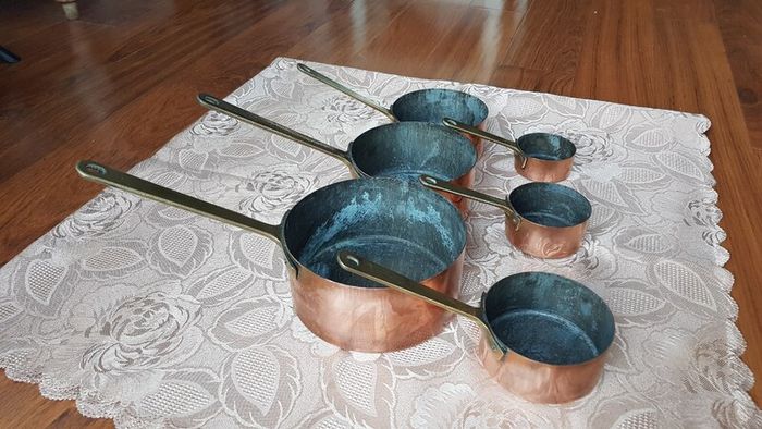 Set of Vintage Copper Pots