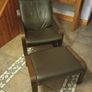Two IKEA Poang brown leather armchairs Image 5