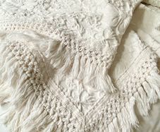 Soft white cotton double bedspread