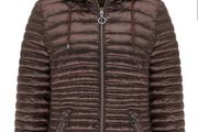Barbara Lebek - Quilted Hooded Jacket - UK 12 - Brown - BNWT RRP 149.95