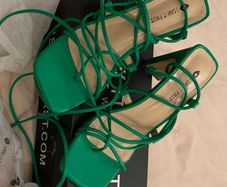 I saw it first green sandals