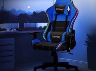 main image for ad Gamer Chair with  Bluetooth  Speakers Gaming Chair RGB LED Lighting and Bluetooth Speakers, Black, Faux Leather, Ergonomic Office Chair, Backrest, Headrest, Lumbar Cushion, Rotatable, Adjustable, Racing Gamer Chair