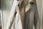 IRO Paris Designer Black Sheepskin Shearling Leather Jacket Coat