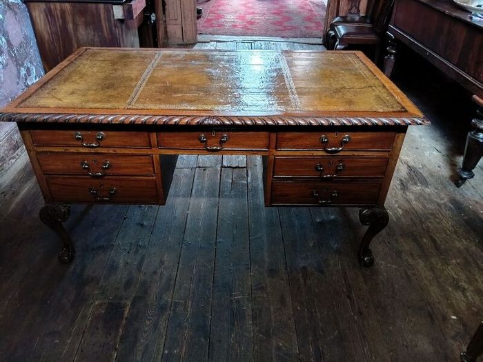 A Chippendale style mahogany Partners Desk