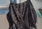 Glitter shoulder revealing top