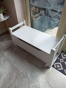 White wooden storage box