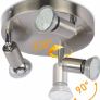 LED Ceiling Light Rotatable,Hansang 3 Way Round Plate Ceiling Spotlight,3000K Warm White Ceiling Mounted,400LM Track Lighting Fixture (LED Light Bulbs Included) Image 3