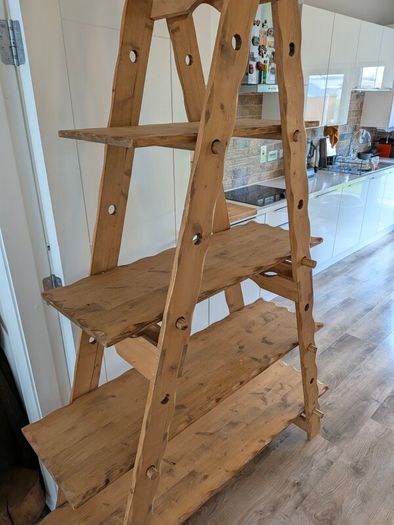 Wood A-Frame shelves