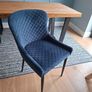 2x navy velvet dining chairs Image 7