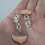 GUESS Silver-Tone Dangle Heart Earrings Image 3