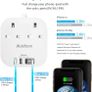 Extension Lead, Power Strips with 2 Way Outlets 4 (4.5A, 2 Type C and 2 USB-A Port) Surge Protection Plug Extension Socket with 1.6M Braided cord for Home Office Image 3