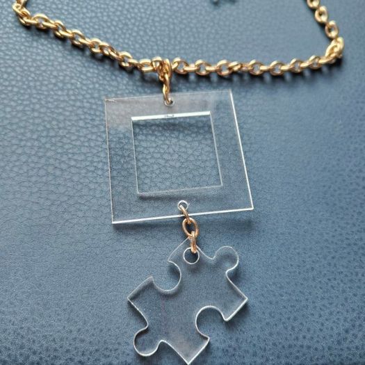 Custom Made Puzzle style Necklace and Earrings set