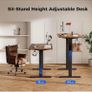 Electric Standing Desk, 2 Memory Buttons, 120x60cm Height Adjustable Desk for smart Pannel, 72-116cm, Sit Stand Desk with 2 Hooks, Home Office Desk, 2 pcs Desktops, Brown Image 7